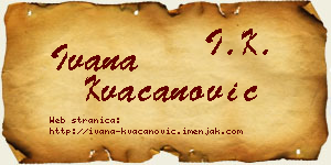 Ivana Kvačanović vizit kartica